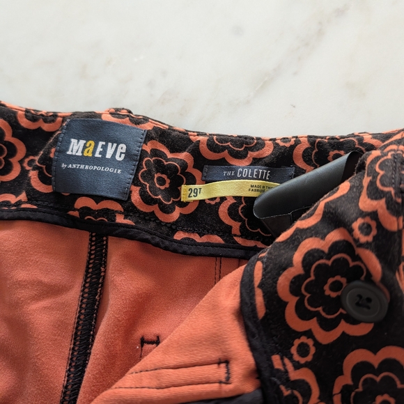 Maeve Black and Orange Floral Pants - Picture 3 of 5